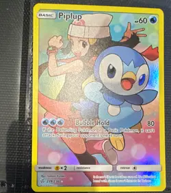 Pokemon Piplup 239/236 SM Cosmic Eclipse Secret Rare Full Art Holo 60HP Eng - Image 1