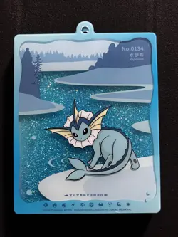 Pokemon Vaporeon Quicksand Card Display Charm & Card Set - Eevee & Friends - Image 1