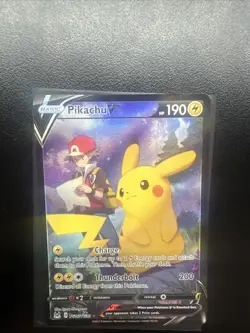 Pokemon TCG Pikachu v TG16/TG30 Lost Origin 2022 Full Art Holo Ultra Rare Card - Image 2