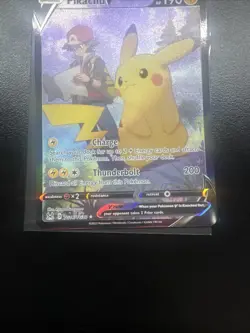 Pokemon TCG Pikachu v TG16/TG30 Lost Origin 2022 Full Art Holo Ultra Rare Card - Image 3