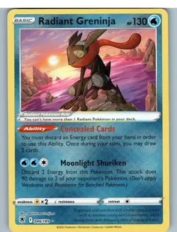 Radiant Greninja 046/189 Radiant Rare Astral Radiance Pokemon Holo Near Mint - Image 1