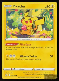 Pikachu 052/196 C Lost Origin Pokemon NM/M - Image 1