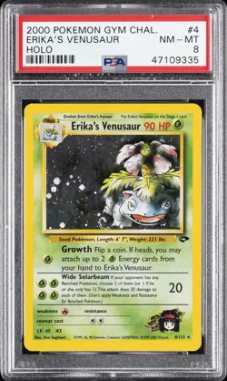 2000 POKEMON GYM CHALLENGE HOLO #4 ERIKA'S VENUSAUR PSA 8 - Image 1