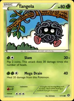 Tangela 1/114 - Pokemon XY - Steam Siege - LP - Image 1