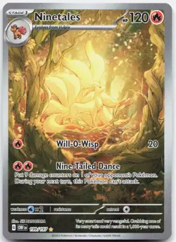 Pokemon TCG Ninetales 199/197 SV03: Obsidian Flames 2023 NM - Image 1