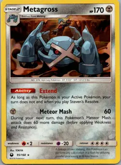 Metagross 95/168 Holo Rare Celestial Storm Pokemon Near Mint - Image 1
