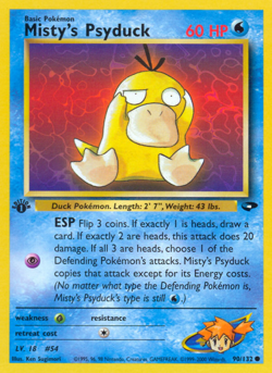 Misty's Psyduck 90/132 Common Gym Challenge Pokemon Unlimited Lightly Played - Image 1