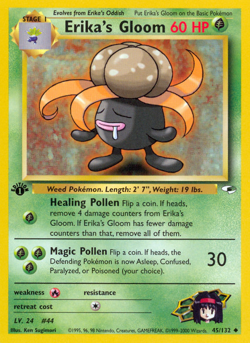 Erika's Gloom 45/132 Uncommon Gym Heroes Pokemon Unlimited Lightly Played - Image 1