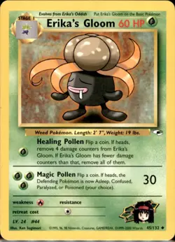 Erika's Gloom 45/132 Uncommon Gym Heroes Pokemon Unlimited Lightly Played - Image 2