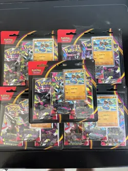 Pokemon TCG - 5x PitchBlack ME Triple Blister Pack - All New & Sealed - In Hand - Image 1