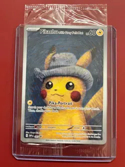 Pokemon Pikachu with Grey Felt Hat SVP 085 Van Gogh Promo Factory Sealed - Image 1
