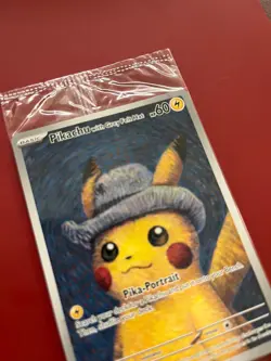 Pokemon Pikachu with Grey Felt Hat SVP 085 Van Gogh Promo Factory Sealed - Image 4