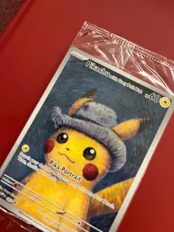 Pokemon Pikachu with Grey Felt Hat SVP 085 Van Gogh Promo Factory Sealed - Image 5
