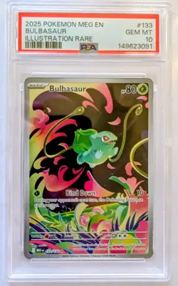 Bulbasaur 133/132 PSA 10 GEM MT Pokemon Mega Evolution Illustration Rare - Image 1
