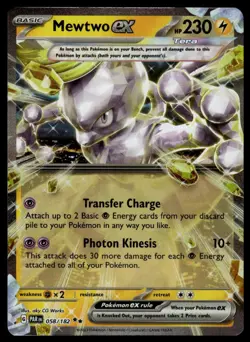 Mewtwo ex 058/182 Holo SV04: Paradox Rift Pokemon TCG NM - Image 1