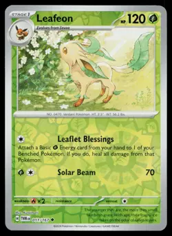 Leafeon Uncommon Reverse Holo Twilight Masquerade TWM 011/167 Pokemon NM 2024 - Image 1