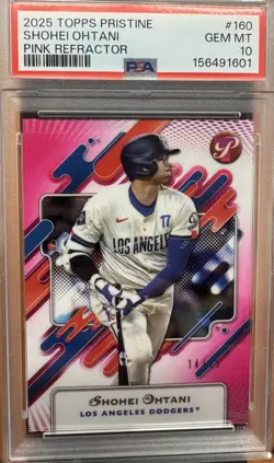 2025 Topps Pristine Shohei Ohtani #160 Pink Refractor /15 PSA 10 GEM MT LOW POP! - Image 1