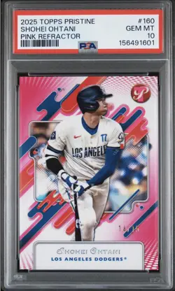 2025 Topps Pristine Shohei Ohtani #160 Pink Refractor /15 PSA 10 GEM MT LOW POP! - Image 3