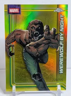 2026 Topps Chrome Marvel Werewolf By Night #195 Yellow Refractor /275 - Image 1