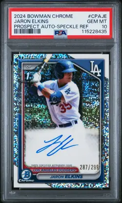 2024 Bowman Chrome Jaron Elkins Speckle Refractor Auto /299 PSA 10 - Image 1