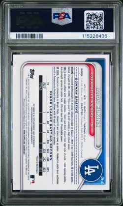 2024 Bowman Chrome Jaron Elkins Speckle Refractor Auto /299 PSA 10 - Image 2