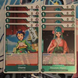 4 x Otama OP07-022 R & 4 x Kouzuki Hiyori OP12-028 R One Piece Foil Mint - Image 1