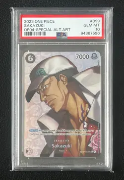 One Piece Paramount War: Sakazuki Special Alternate Art #OP02-099 PSA 10 (2023) - Image 1