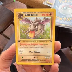 Aerodactyl Fossil Holo Rare 1st Edition 1/62 Pokemon Card 60 HP Wing Attack - Image 1