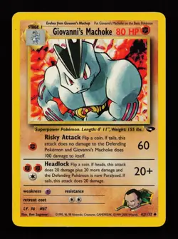 Giovanni's Machoke 42/132 Unlimited Uncommon Gym Challenge Pokemon Cards - Image 1