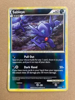 Pokemon Card Sableye 35/90 35 HGSS Undaunted Reverse Holo LP - Image 1