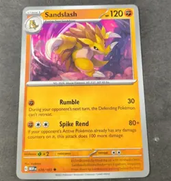 Pokemon 151 Sandslash Uncommon Card 028/165 NM - Image 1