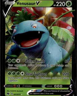 Venusaur V Ultra Rare Champion's Path 01/73 Grass Holo Pokemon Card - Image 1