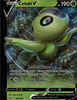 Celebi V Ultra Rare SWSH06: Chilling Reign 007/198 Grass Holofoil Pokemon Card - Image 1