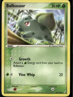 Bulbasaur 046/100 Common Crystal Guardians 46/100 Grass Pokemon Card - Image 1