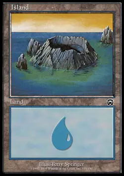 1x Island (335) - Foil Mercadian Masques Heavily Played, English Mtg Magic - Image 1