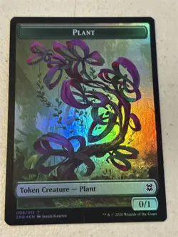 mtg foil token Cat Beast // Plant, 003/008, Zendikar Rising, unplayed - Image 2