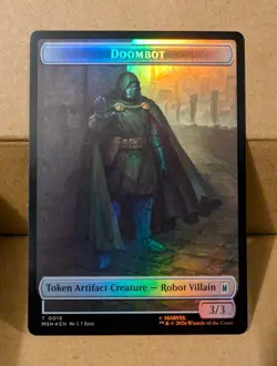 Magic MTG Marvel Superheroes TOKEN 18 Doombot /06 Merfolk Foil - Image 1