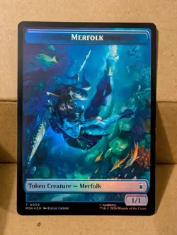 Magic MTG Marvel Superheroes TOKEN 18 Doombot /06 Merfolk Foil - Image 2