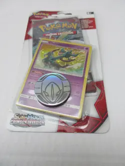 Pokemon Sun & Moon Crimson Invasion Booster Pack & Coin & Promo Card New Sealed - Image 1
