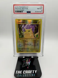 2016 Pokemon XY Evolutions - #35 Pikachu [Reverse Foil] Holo - PSA 8 - Image 1