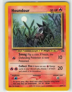 2001 Pokemon, Neo Discovery, #24/75 Houndour, Rare NM - Image 1