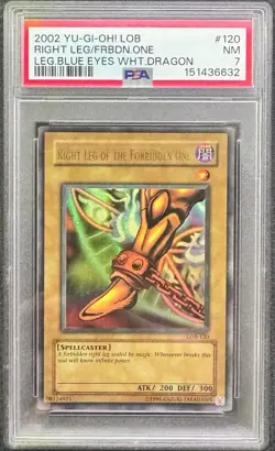 Konami Yu-Gi-Oh! 2002 Right Leg Forbidden One LOB-EN120 PSA 7 English - Image 1