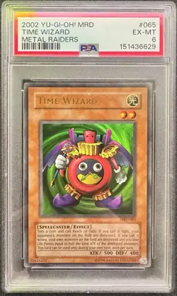 Konami Yu-Gi-Oh! 2002 Metal Raiders Time Wizard MRD-065 PSA 6 English Unlimited - Image 1