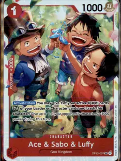 Carrying On His Will #OP13-007 Ace & Sabo & Luffy - Image 1