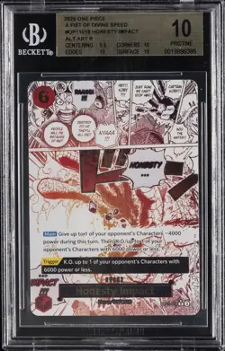 2025 ONE PIECE OP11-A FIST OF DIVINE SPEED ALTERNATE ART HONESTY IMPACT BGS 10 - Image 1