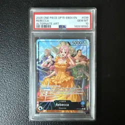 2026 ONE PIECE OP15-EB04-ADVENTURE ON KAMI'S ISLAND ALTERNATE ART REBECCA PSA 10 - Image 1