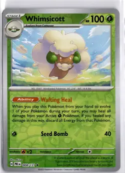 Whimsicott 008/131 Reverse Holo Pokemon TCG Prismatic Evolution Trading Card TCG - Image 5