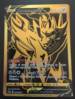 Zamazenta V SWSH077 Gold Holo Black Star Promo Card - Image 1