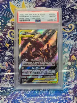 PSA 8 Umbreon & Darkrai GX SM241 Black Star Promo Tag Team Pokemon Card NM-MT - Image 1