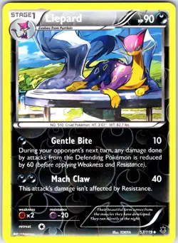Liepard 57/119 Uncommon Phantom Forces Pokemon Reverse Holo Near Mint - Image 1